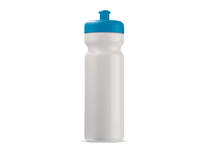 Bidon publicitaire sport Basic 750 ml Blanc et Bleu clair